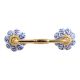Blue Agapanthus Floral  Ceramic Bridge Handle